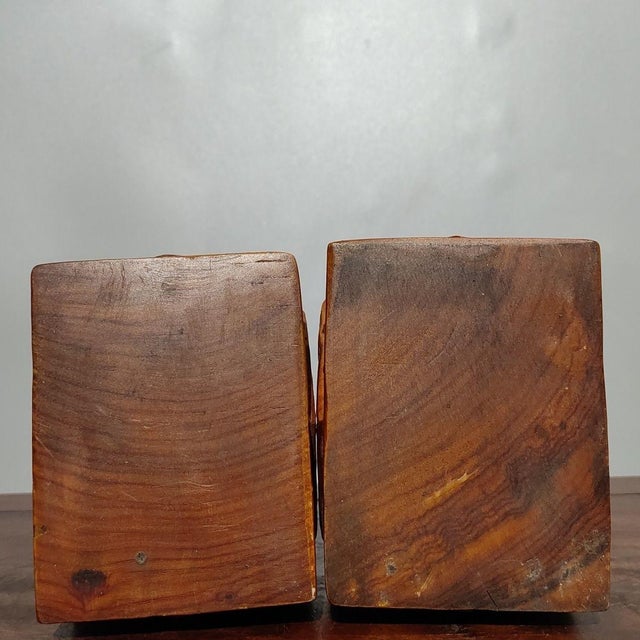 Pair of Hand-Carved Boxwood Guardian Lion Statues on Decorative Bases For Sale - Image 9 of 9