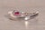 Ocho Avenida: Waved Natural Ruby and Natural Diamond Ring in White Gold For Sale In Philadelphia - Image 6 of 11