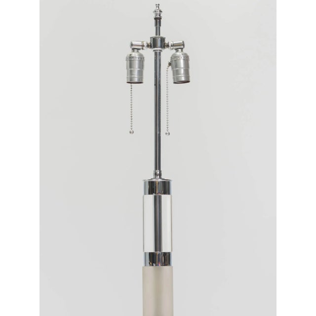 Mid-Century Modern Chrome and Lucite Floor Lamp For Sale - Image 3 of 6