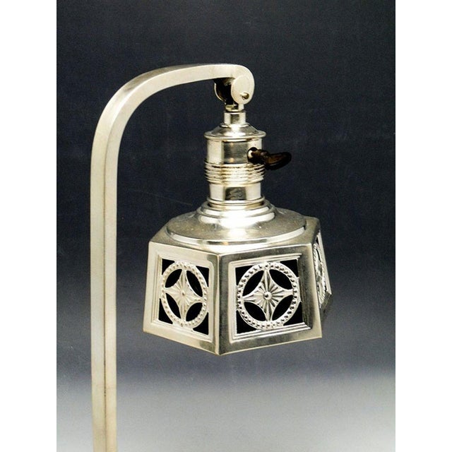Art Nouveau Silver-Plated Desk Lamp, Early 20th-Century For Sale - Image 5 of 13
