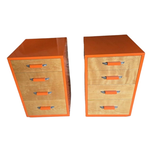 "Pair 1939 ' Flexible Home Arrangements' 4 Drawer Stands by Eliel Saarinen,Pipsan Saarinen Swanson, and J. Robert F Swanson for Johnson Furniture Co." For Sale
