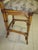1990s Bamboo Rattan Bar Stool Fabric Seat Not Swivel Tommy Bahama Style Set of Two For Sale - Image 4 of 12