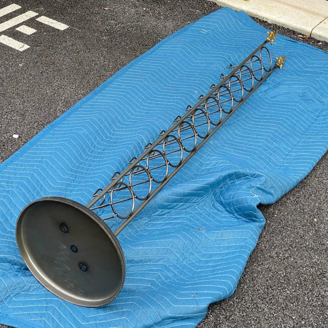 Vintage French Style Fleur-De-Lis 12 Bottle Wine Tower Floor Standing Rack For Sale - Image 12 of 13