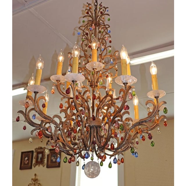 Traditional Schonbek Genisis 9882 Rock & Color Crystal 15 Light Chandelier For Sale - Image 3 of 17