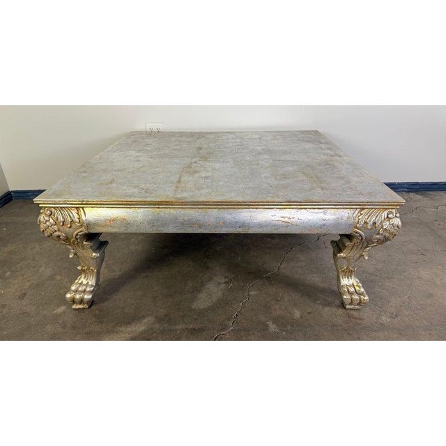 Baroque Italian Baroque Style Silvered Coffee Table For Sale - Image 3 of 12