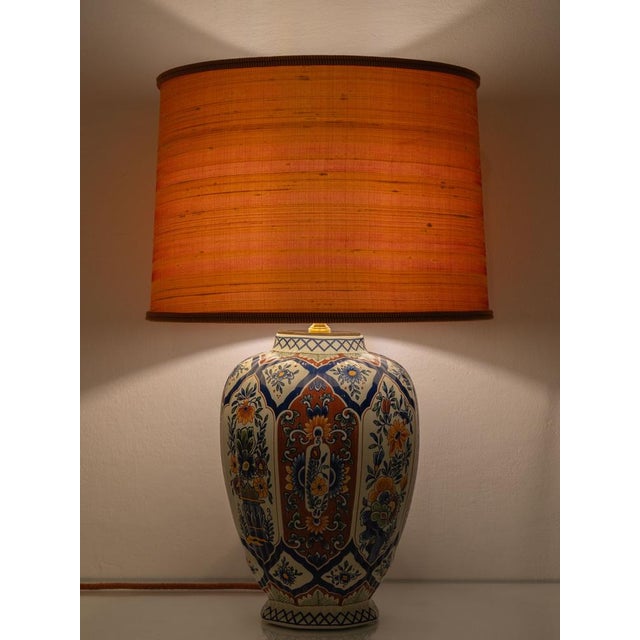 Belgian Polychrome Ceramic Table Lamp from Boch Frères, 1950s For Sale - Image 11 of 16