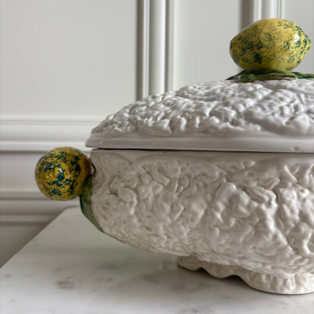 Mid 20th Century Mid 20th Century Vintage Italian Majolica Lemon Motif Soup Tureen For Sale - Image 5 of 12