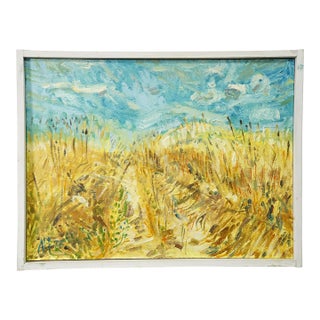 Oil Painting by Alexander Michael - Cornfield 1976 For Sale
