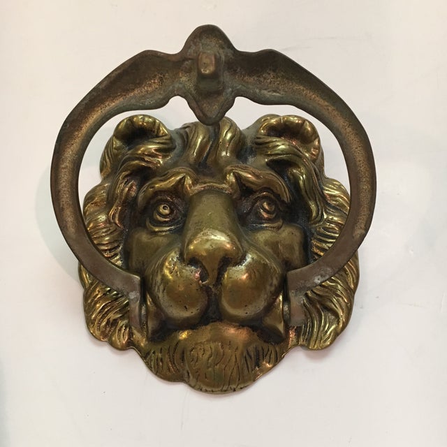 Vintage Brass Lion Head Door Knocker Chairish