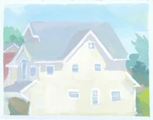 Original Painting of Yellow House by Michelle Farro