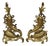 Vintage French Rococo Bronze Acanthus Leafy Scroll Fireplace Andirons - A Pair For Sale