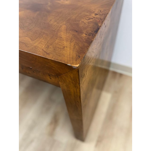 Rare Vintage Hekman MCM Burlwood Desk With Three Drawers Mid Century Collectable For Sale - Image 13 of 13