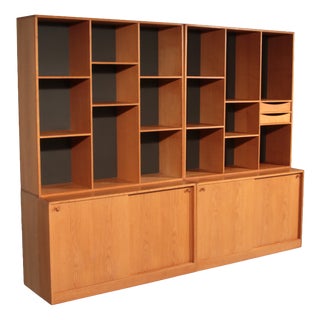 Danish Oak Wall Unit by Kurt Østervig for Kp Møbler, 1970, Set of 4 For Sale