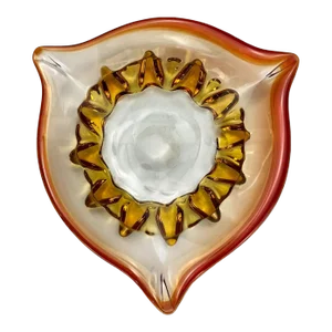 Mid-Century Italian Murano Sommerso Red Gold Art Glass Sculpted Bowl