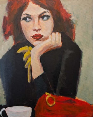 'Coffee Break' Figurative Art Oil on Canvas by Paul Scaturro