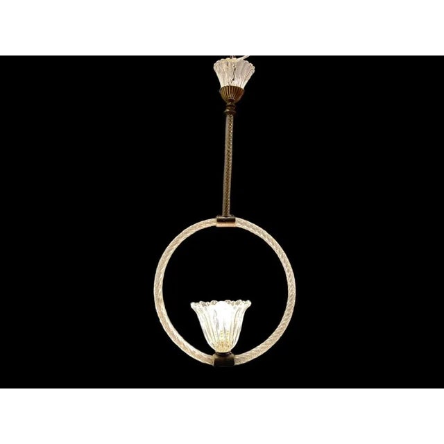 Ercole Barovier Murano Glass Pendant Light by Ercole Barovier, 1940s For Sale - Image 4 of 11