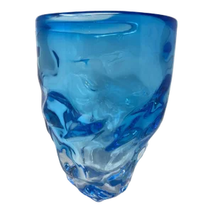 Aquamarine Murano Glass Centerpiece Vase