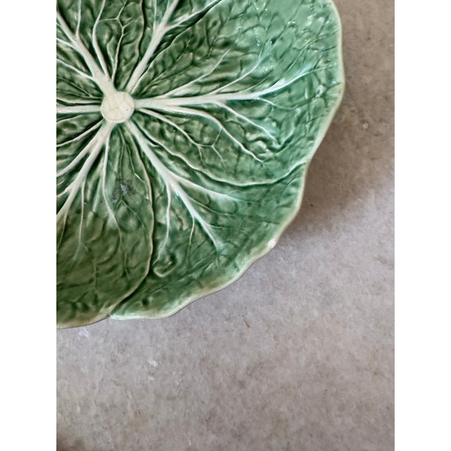 Shabby Chic Vintage Cabbage Leaf Bordallo Pinheiro Ceramic Bowls. Set of 2 For Sale - Image 3 of 5