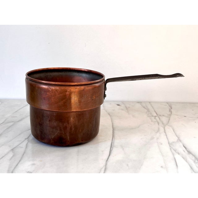 Farmhouse Vintage Copper Sauce Pan For Sale - Image 3 of 8