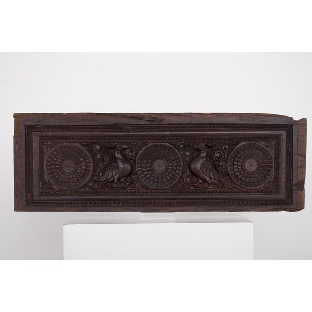 Indian Carved Panel with Lotus and Annapakshi Lintel For Sale - Image 4 of 4