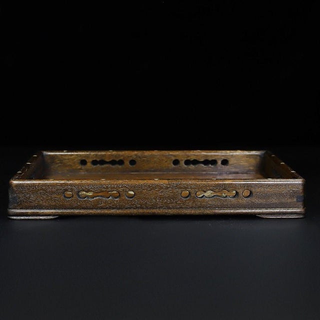 Late 20th Century Huali Rosewood Tray Inlaid With Mother-of-Pearl Bird Motif For Sale - Image 5 of 10