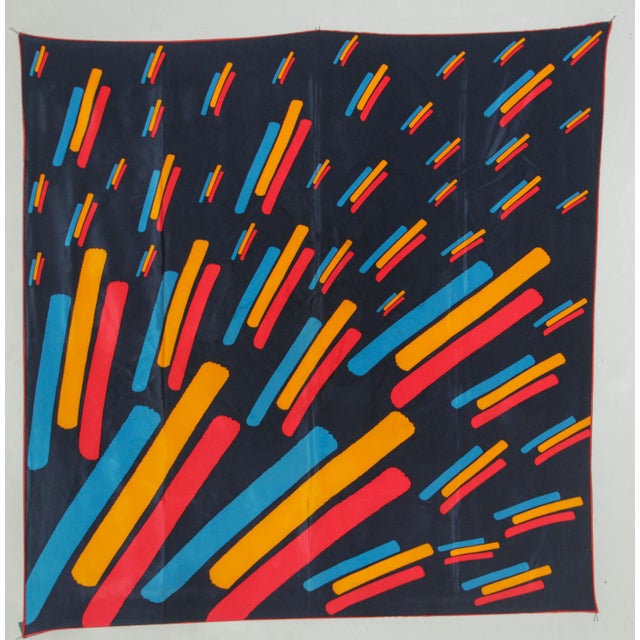 Vintage CHRISTIAN FISCHBACHER for RAIFFEISEN Silk Scarf Hem Rolled 34 " x 34" For Sale - Image 9 of 12