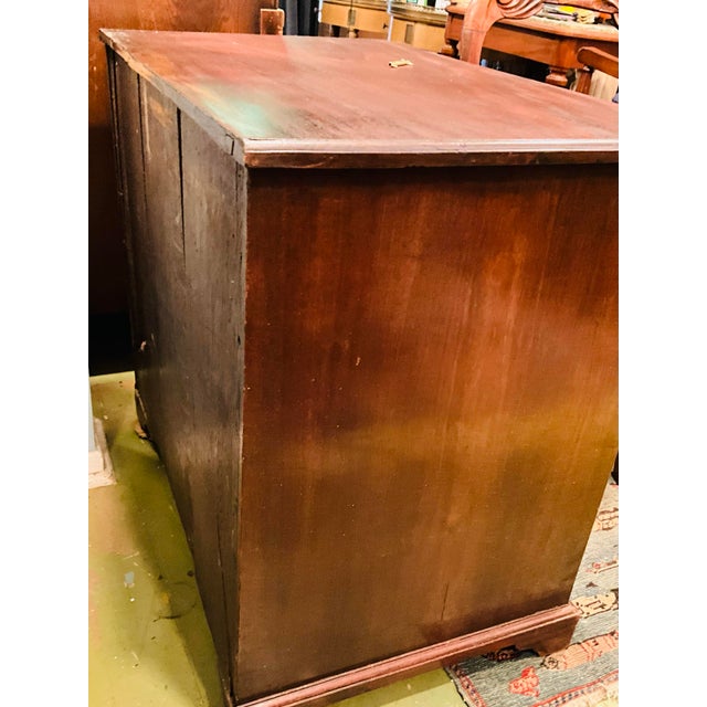 Brown 19th C Victorian Walnut Kneehole Desk With Key, Petite and Multipurpose For Sale - Image 8 of 11