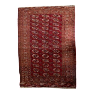 1930s, Authentic Antique Turkmen Tekke Rug 4.4' X 6' For Sale