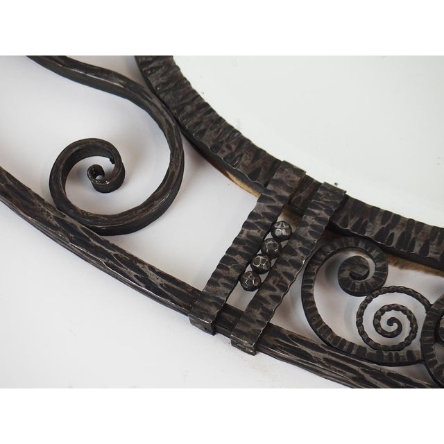 Art Deco Wrought Iron Mirror, 1920s For Sale - Image 7 of 11