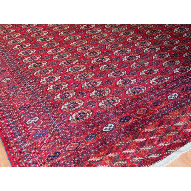 Antique Hand-Knotted Tekke Rug from Turkmenistan, 1890s For Sale - Image 12 of 18