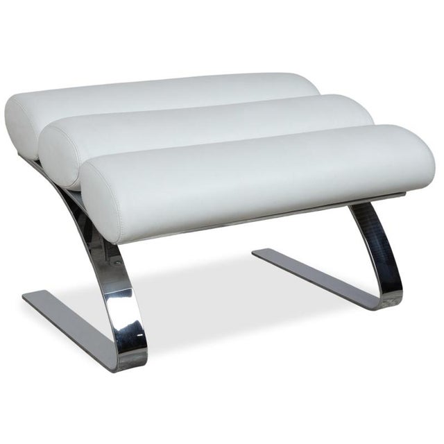 Set of Sinus Lounge Chair and Ottoman in White Leather and Chrome from Cor For Sale - Image 15 of 18