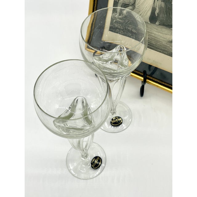 1970s Krosno Jozefina Clear Crystal Stemware, Hand Made in Poland Set