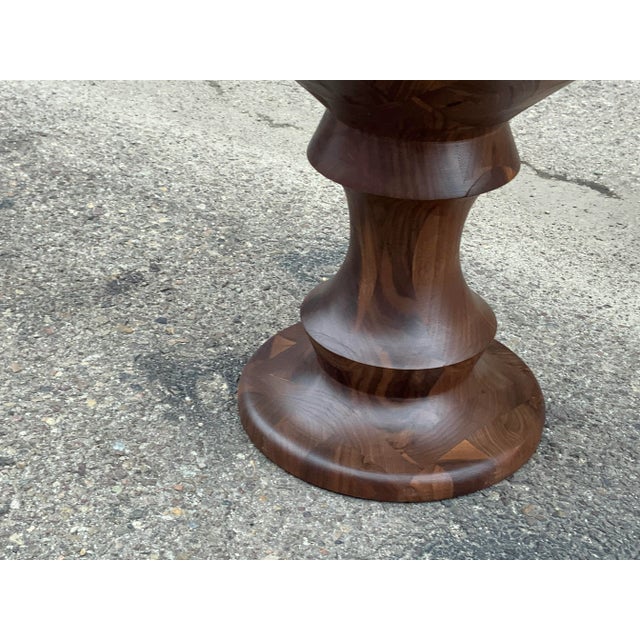 Mid-Century Modern 1980s Vintage Solid Walnut Stool For Sale - Image 3 of 8
