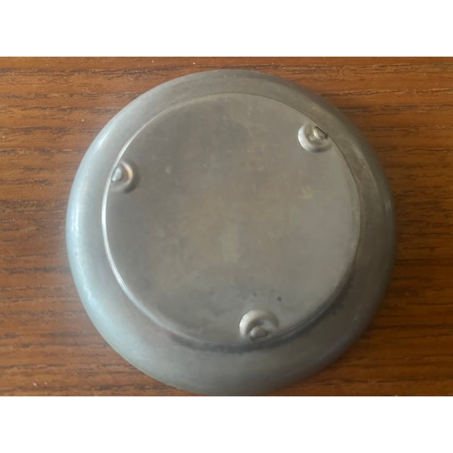 Silver Art Deco Butterfly Reverse Painted Glass Pewter Fish Ash Tray For Sale - Image 8 of 8