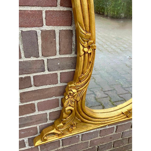 1900s European Rococo Gold Beech Console Wall Mirror - 1 Pc For Sale - Image 12 of 16
