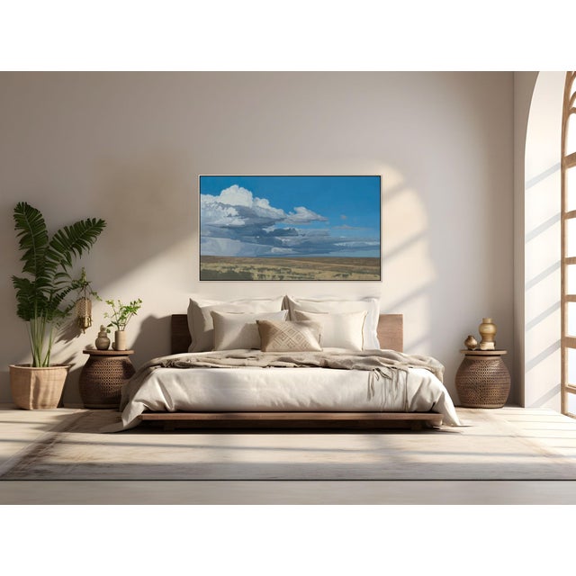 Where It Gathers by Michael Magrin | Oil on Canvas Prairie Landscape With Storm Clouds For Sale - Image 14 of 14