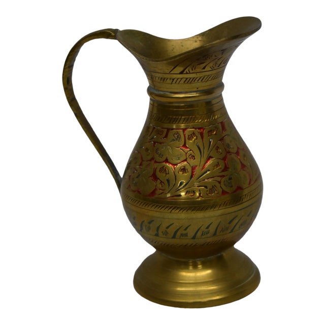 Vintage Indian Brass Vase For Sale
