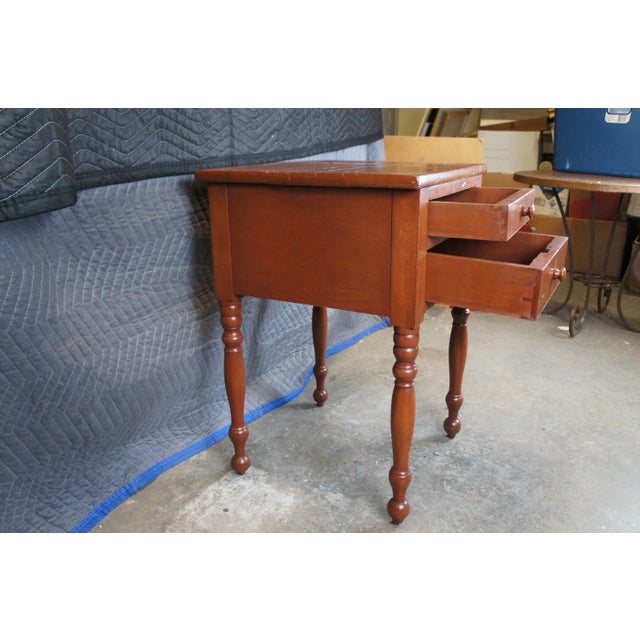 Antique 19th Century Early American Primitive Cherry Accent Table Nightstand For Sale - Image 4 of 12