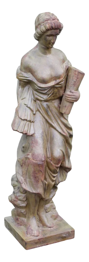 Vintage Cast Iron Garden Statue of a Lady