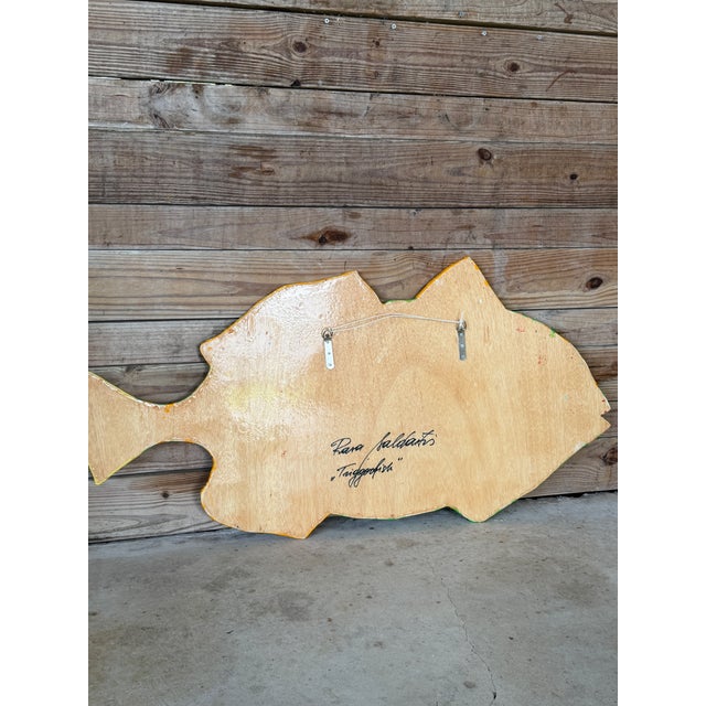 Monumental Coastal Custom Painted “Triggerfish” Wall Art With Epoxy Glaze For Sale - Image 10 of 12