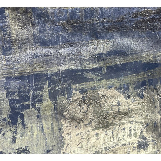 Quiet Glow. III Framed Gold Leaf/Black Abstract Painting For Sale - Image 4 of 4