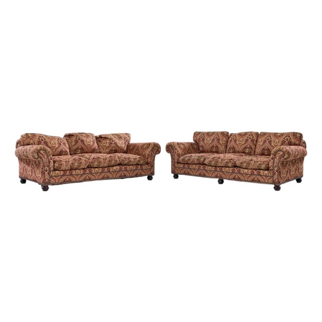 George Smith Roll Arm Sofa - Pair For Sale