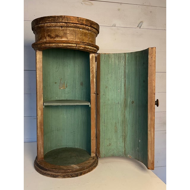 Rustic Antique Pine Cabinet/Pedestal For Sale - Image 3 of 10