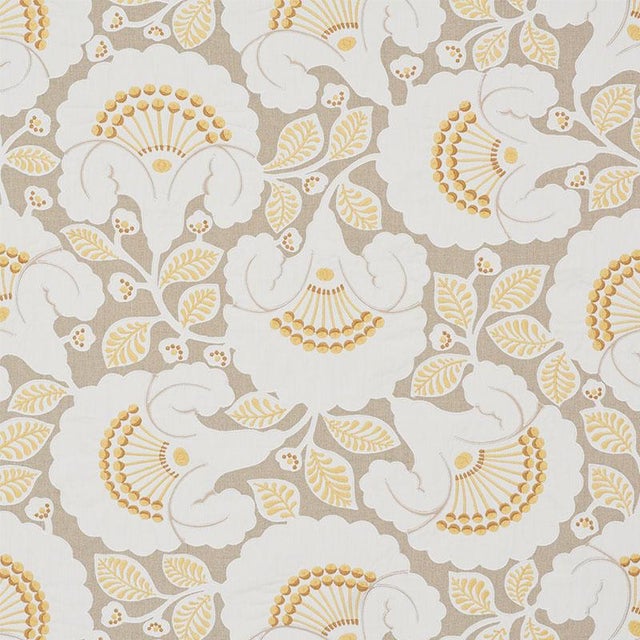 With a graphically silhouetted floral motif, this lush pattern has a contemporary Arts and Crafts feel. Hand-cut petals...