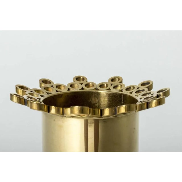1980s Brass Vase by Pierre Forssell For Sale - Image 5 of 9