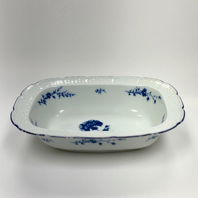 Blue Vintage Limoges Ceralene Oval Vegetable Bowl – Blue Carnation Imari-Style – Raynaud France For Sale - Image 8 of 10
