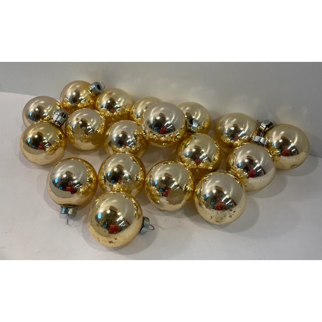 Vintage Gold Glass Holiday Balls - Set of 18 For Sale - Image 4 of 7