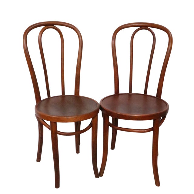 Brown Early 20th Century Set of Four Vienna Secessionist Style Thonet Bentwood Cafe Bistro Dining Chairs For Sale - Image 8 of 13