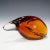 A heavy sculpture of a toucan in orange and clear glass. Designed by glass sculptor Livio Seguso ca. 1960. On the base...