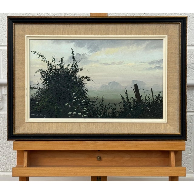 Hedgerow & Fields with Wild Flowers in an Overcast English Countryside Landscape 1985 For Sale - Image 11 of 17